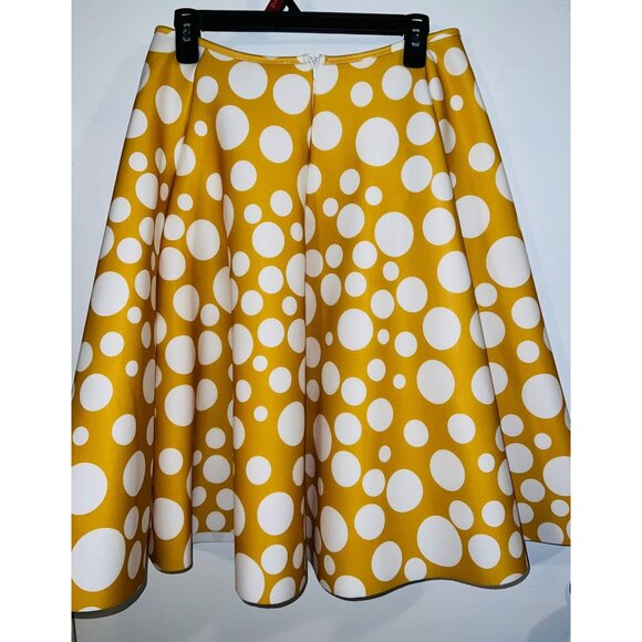 Vintage-Style Yellow & White Polka Dot Skirt - Rainbow Brand L Made In USA - Picture 2 of 3
